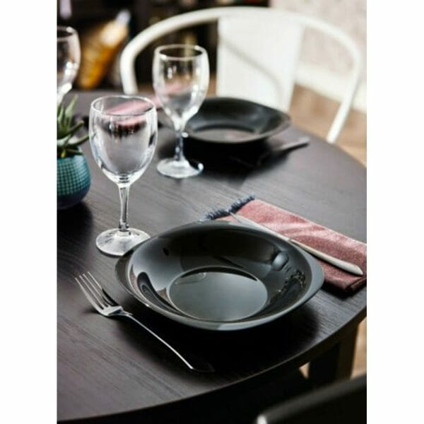 Plato Hondo Vidrio Opal Carine Negro 21 Cm - Image 3