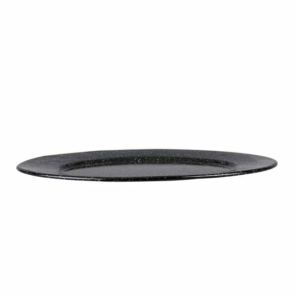 Plato De Peltre Jaspeado Negro Con Ala 32 Cm - Pack 24 Pzas - Image 3