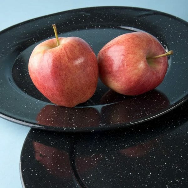 Plato De Peltre Jaspeado Negro Con Ala 32 Cm - Pack 24 Pzas - Image 4