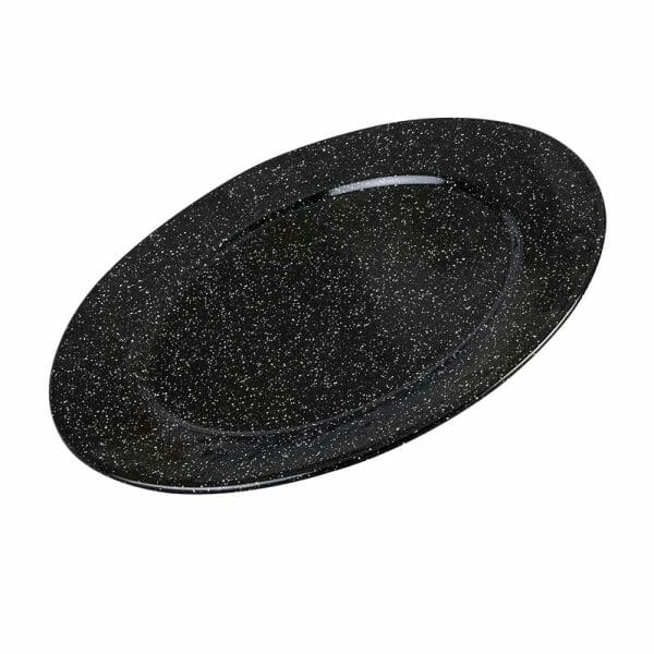 Plato De Peltre Jaspeado Negro Con Ala 32 Cm - Pack 24 Pzas - Image 2
