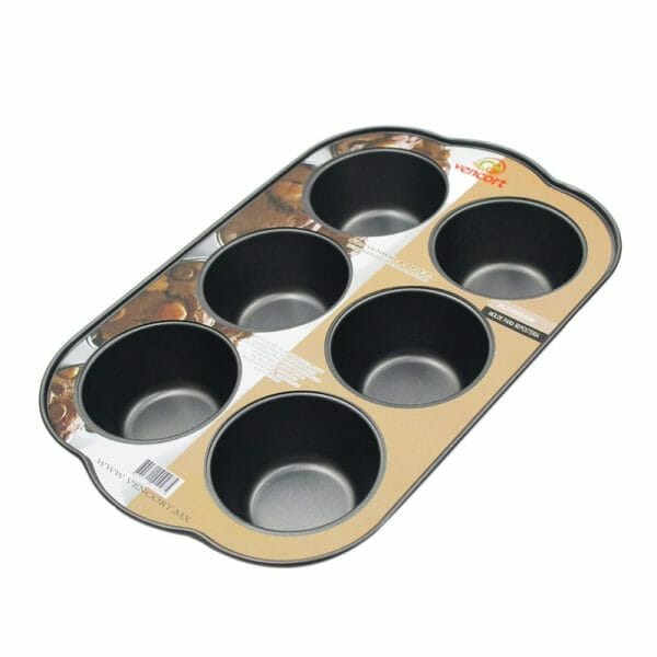Molde Para Muffin Charola 6 Muffins Grande 8.5 Cm