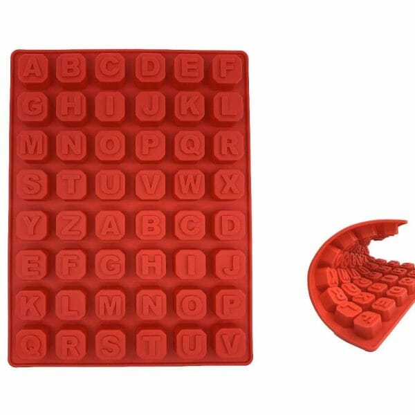 Molde De Silicon Letras Chocolate Hielo Reposteria