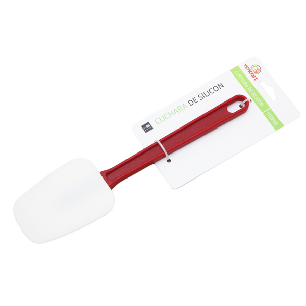 Espátula Cuchara De Silicon Profesional Mango Rojo 25 Cm - Image 4