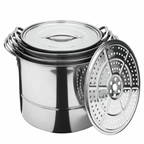 Juego De 4 Vaporeras Stock Pot Acero Inoxidable - 12 Pzas