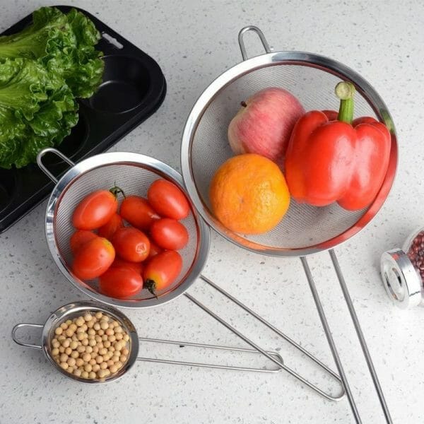 Coladores Cernidor Escurridor Acero Inoxidable Cocina - 3 Pzas - Image 2