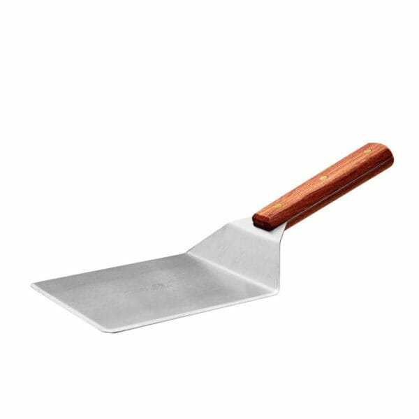 Espatula Acero Para Chef Plancha Mango De Madera 12 X 33 Cm