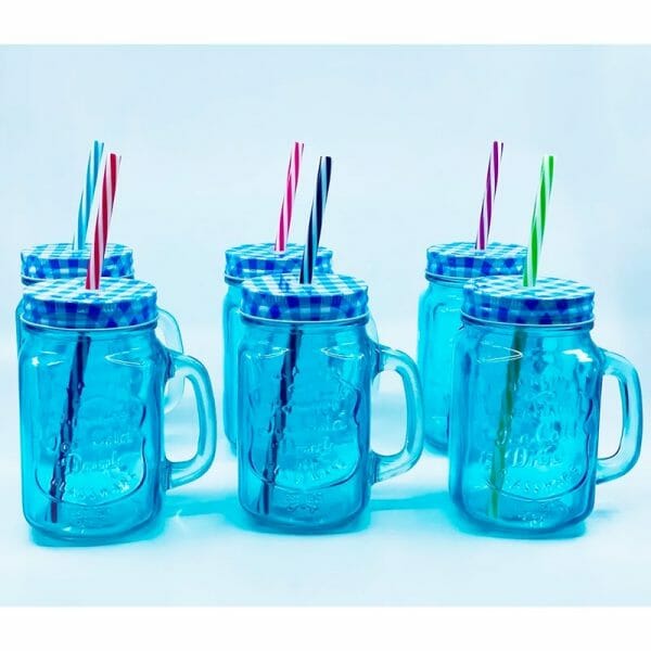 Mason Jar Frasco Tarro Colores Fiesta Popote 470Ml - Image 5