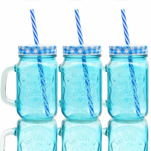 Mason Jar Frasco Tarro Colores Fiesta Popote 470Ml - Image 3