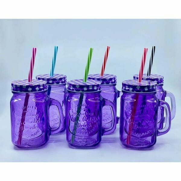 Mason Jar Frasco Tarro Colores Fiesta Popote 470 Ml - Image 5