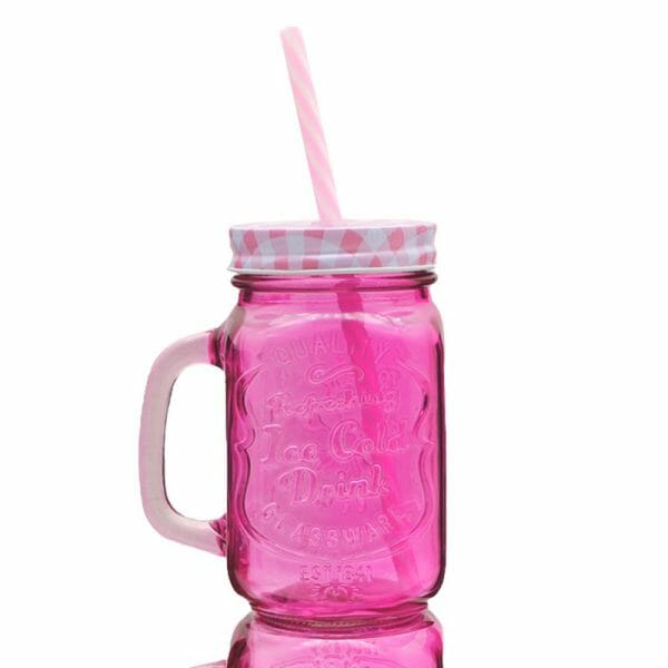 Mason Jar Frasco Tarro Colores Fiesta Popote 470ml - Image 2