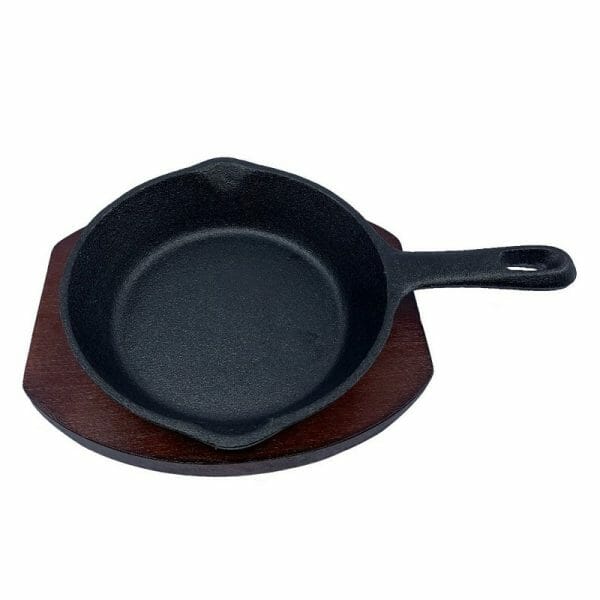 Sarten De Hierro Fundido Y Base De Madera Mini 14 Cm - 12 Pzas - Image 2