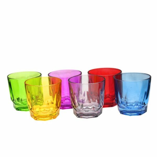 Encuentra en Vencort el Juego De Vasos De Vidrio de Colores Para Whiskey 11Oz, visita nuestra tienda en línea