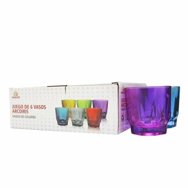 Encuentra en Vencort el Juego De Vasos De Vidrio de Colores Para Whiskey 11Oz, visita nuestra tienda en línea