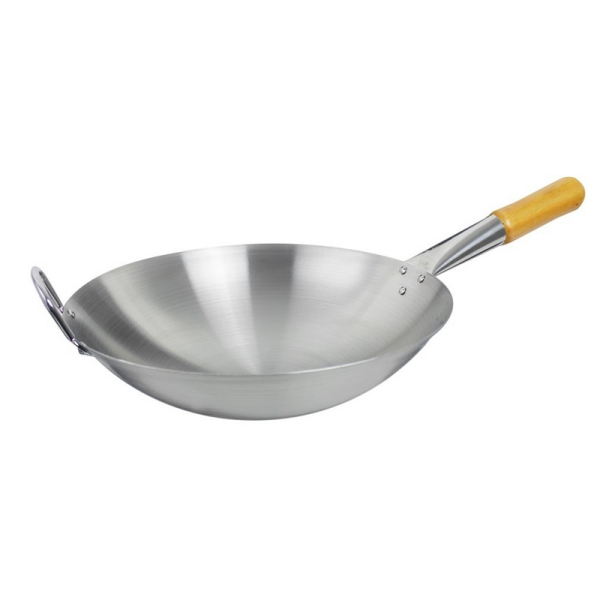 Wok Profesional Acero Inoxidable Mango De Madera 36 Cm 4.7 L