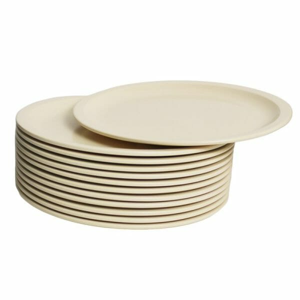 24 Platos Trinche De Melamina Beige 23 Cm 9 Pulgadas - 24 Pzas - Image 2