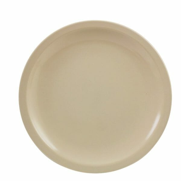 Platos Trinche Redondos Melamina Beige 24 Cm - 24 Pzas