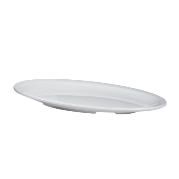 Platos Ovalados Tampiqueño Melamina Blanco 29 cm