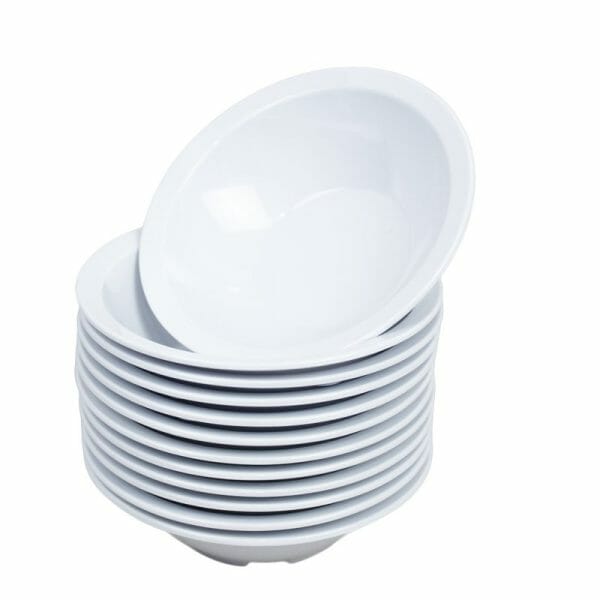 Tazónes De Melamina Blanca Restaurante 300 Ml - 12 Pzas