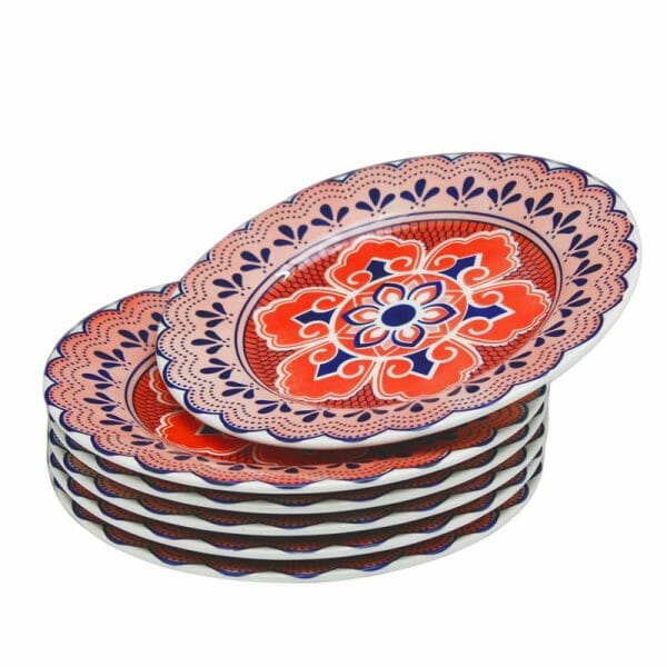 Juego De Platos Trinche 26 Cm Cerámica Decorados - 6 Pzas - Image 2