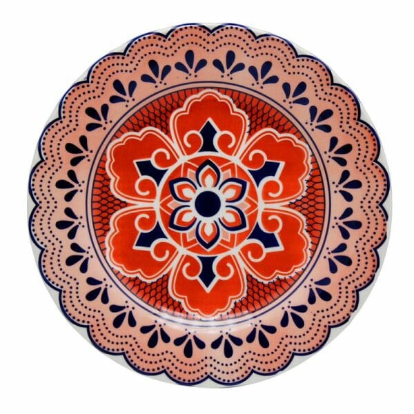 Juego De Platos Trinche 26 Cm Cerámica Decorados - 6 Pzas
