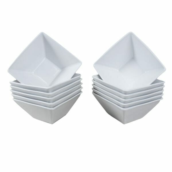 Tazones Para Ensalada Porcelana Cuadrado 600 Ml - 12 Pzas - Image 4
