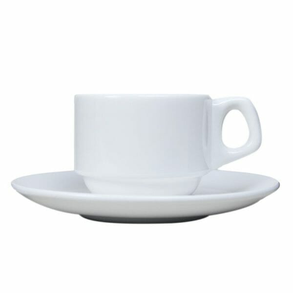 Platos y tazas de porcelana de 16 cm de Vencort