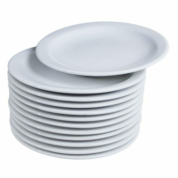 Platos Postre 20 Cm De Porcelana Blanca Para Restaurante - Image 3