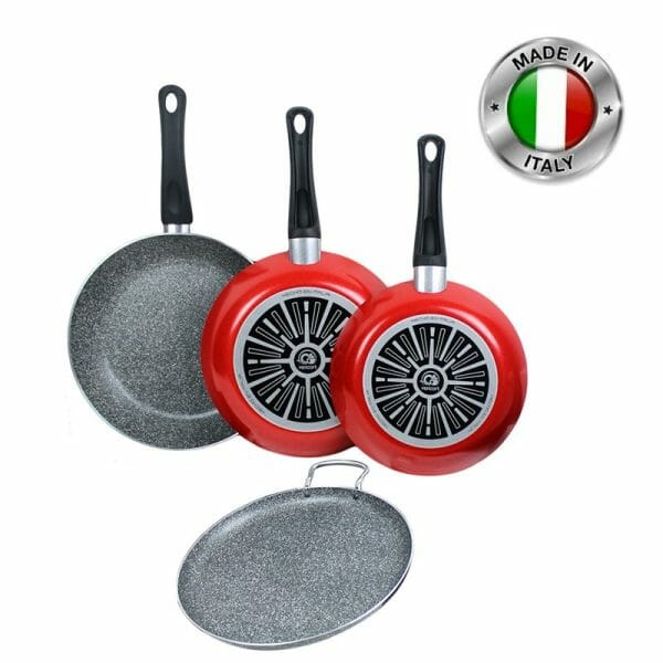 Sartenes Italianos Con Antiadherente Colors 24,26,28 - 3 Pzas