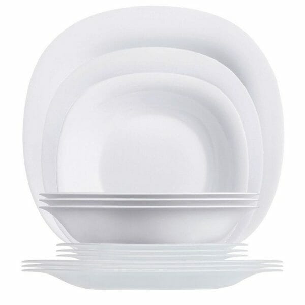 Vajilla Moderna De Opal Carine Luminarc Blanca - 18 Pzas
