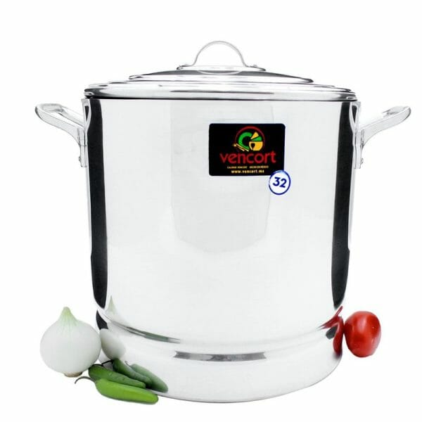 Olla Vaporera De Aluminio Triple Fuerte Grueso 32 Cm 27 Lts