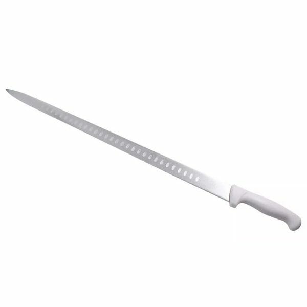 Cuchillo Cecinero Troquelado 22" Pulgadas Mango Blanco