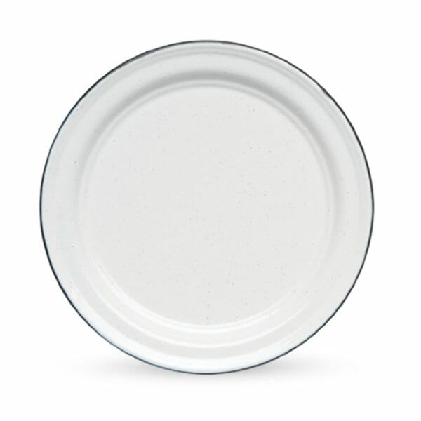 Plato Base De Peltre 32 Cm Blanco Filo Negro Cinsa