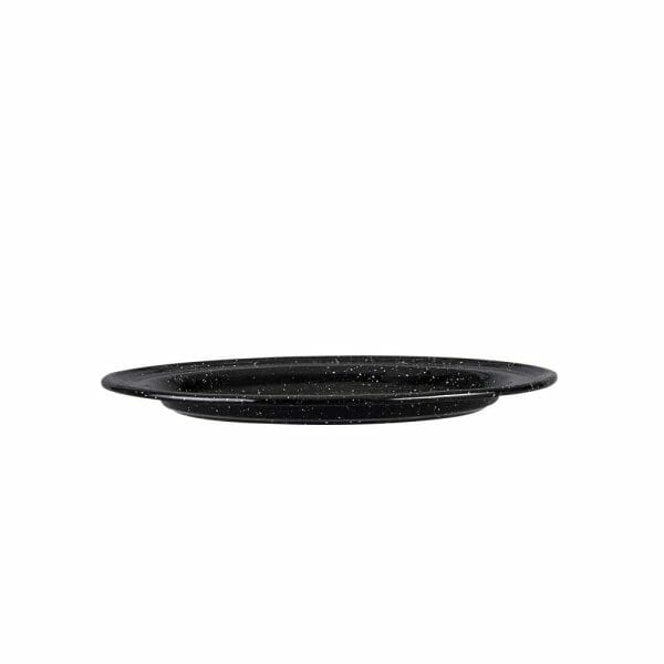 Plato Ensalada De Peltre Negro Jaspeado 22 Cm Cinsa - Image 2