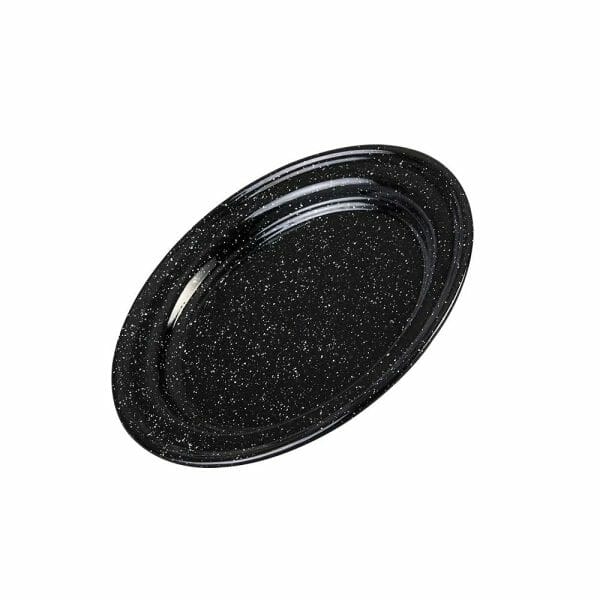 Plato Ensalada De Peltre Negro Jaspeado 22 Cm Cinsa - Image 3