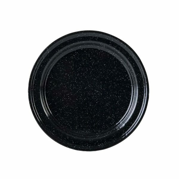 Platos Trinche De Peltre Negro Nevado 27 Cm Cinsa