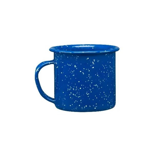 Taza Para Café De Peltre Azul Jaspeado 360 Ml Cinsa