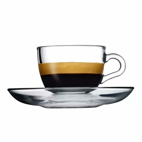 Juego De Tazas Con Plato De Vidrio Para Espresso Pasabahce - Image 2