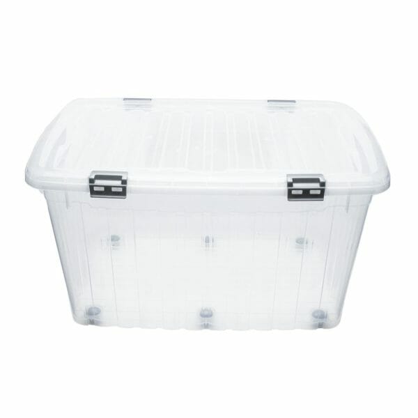 Caja De Almacenamiento Transparente Con Ruedas 120 Lts