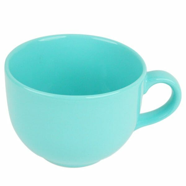 Taza Jumbo Cerámica Grande 740 Ml Azul Claro