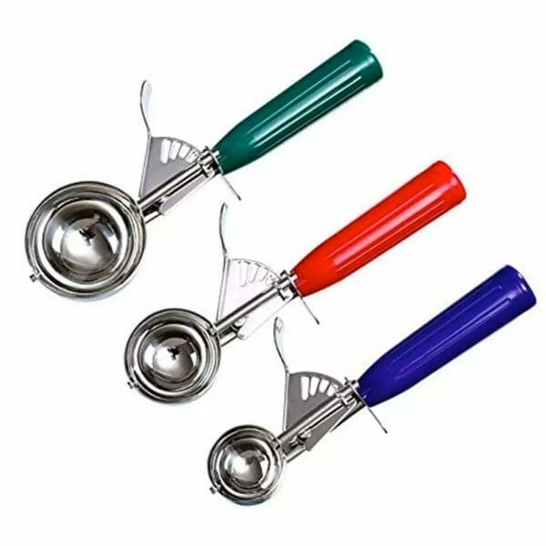 Juego 3 Cucharas Resortes Scoop P/ Helado Profesional Acero