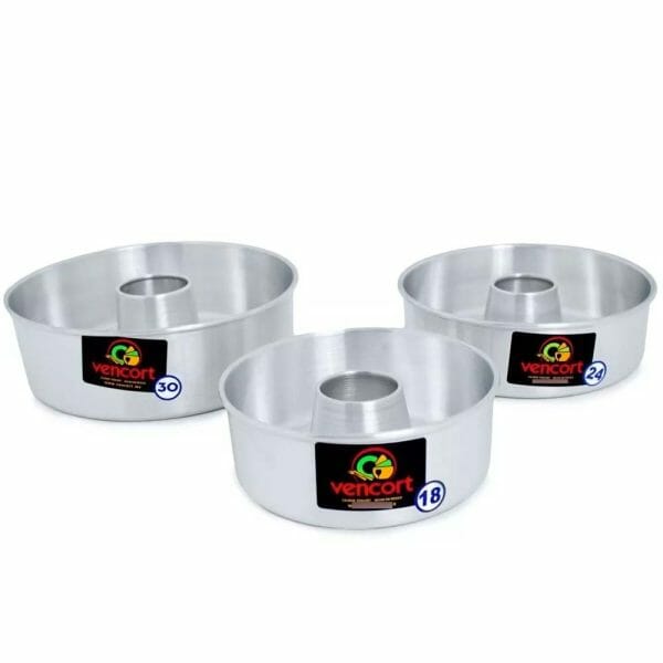 Set 3 Moldes Rosca Para Hornear De Aluminio Reforzado 18/24/30 Cm