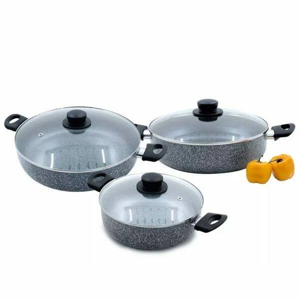 Juego 3 Arroceras Italianas Con Antiadherente 24,28,32 Cm