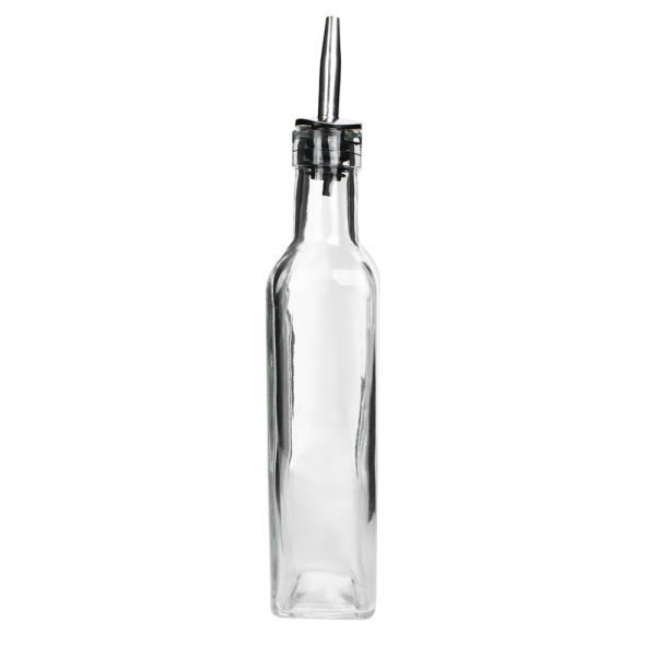 Aceitera Vidrio Con Tapa De Acero Inoxidable 300 Ml