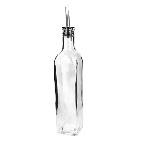 Aceitera Vidrio Con Tapa De Acero Inoxidable 500 Ml
