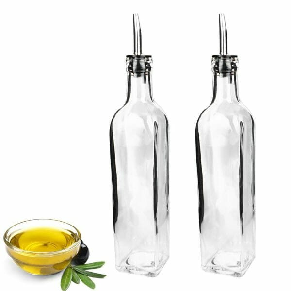 Aceitera Vidrio Con Tapa De Acero Inoxidable 500 Ml - Image 4