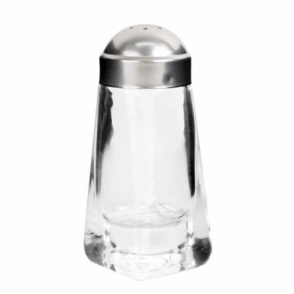 Salero De Vidrio Grueso Tapa Acero Inoxidable 60 Ml