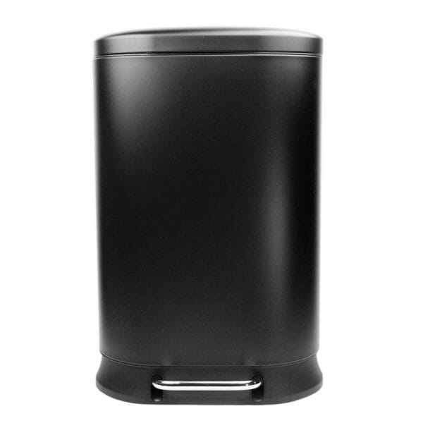 Bote De Basura Negro De Acero 30 Lts Moderno Minimalista