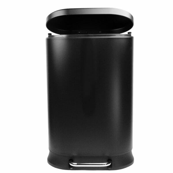 Bote De Basura Negro De Acero 30 Lts Moderno Minimalista - Image 2