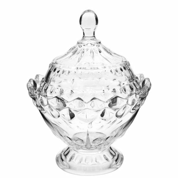 Dulcero Mini Tazón Bombonera Campana De Vidrio Y Tapa 900 Ml