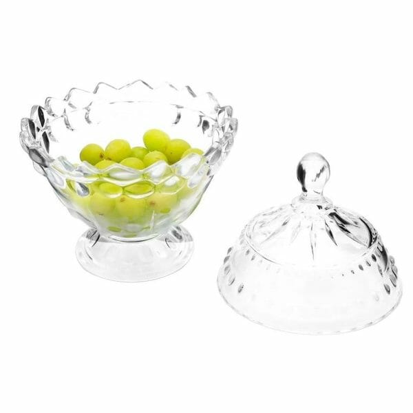 Dulcero Mini Tazón Bombonera Campana De Vidrio Y Tapa 900 Ml - Image 3